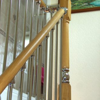 wood and metal banisters