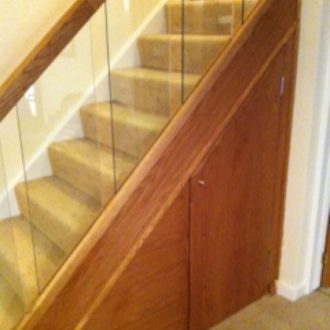 wood and glass stairs